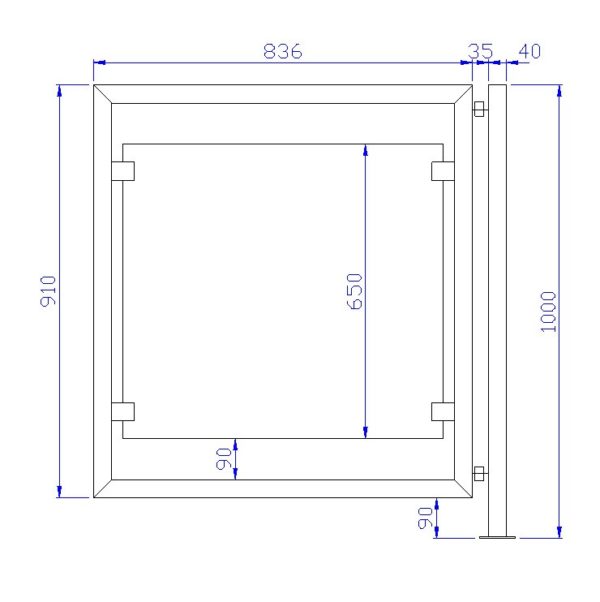 Puertecita de cristal con pinzas