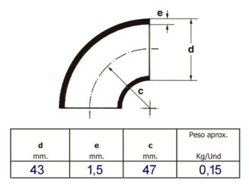 Codo de Ø43