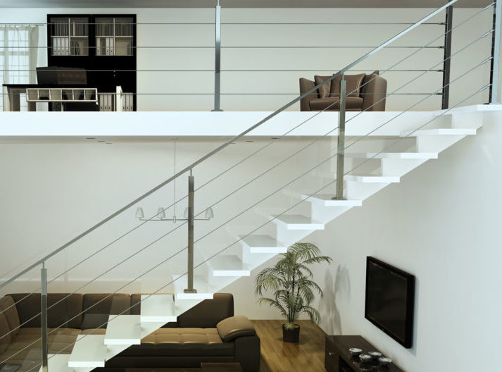 Postes y Cables escalera y baranda